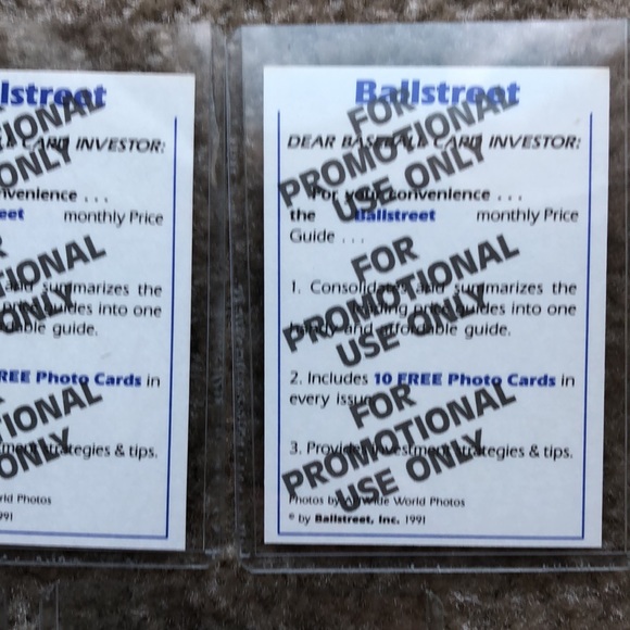 1991 BALLSTREET JOE MONTANA RARE PROMO CARDS - Picture 9 of 11